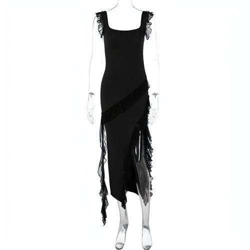 Female Summer Fashionable Stringy Selvedge Stitching Dress