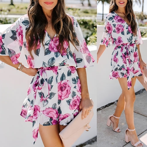 W&H Atelier Rose Blossom Flared Romper