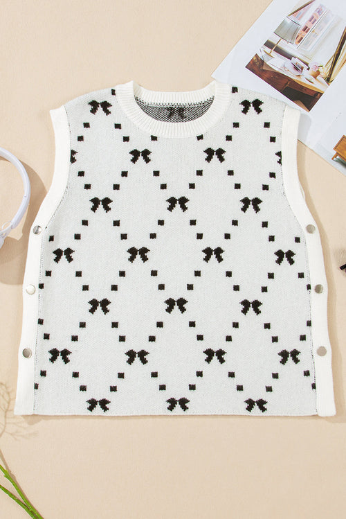 W&H Atelier Bow Pattern Knitted Sweater Vest