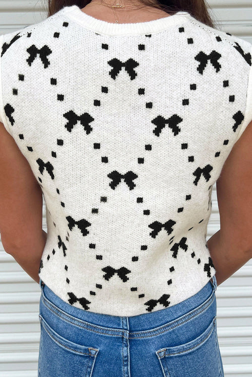 W&H Atelier Bow Pattern Knitted Sweater Vest