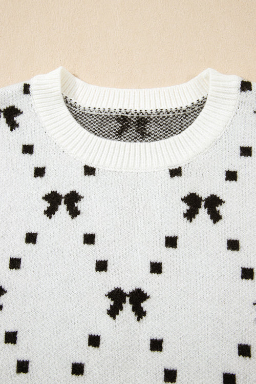 W&H Atelier Bow Pattern Knitted Sweater Vest