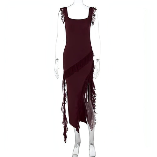Female Summer Fashionable Stringy Selvedge Stitching Dress