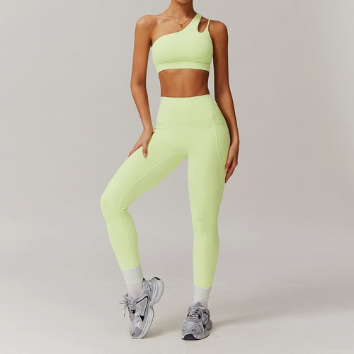 W&H Atelier Lime Neon Asymmetric Active Set