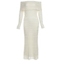 W&H Atelier Ivory Off-Shoulder Lace Maxi Dress
