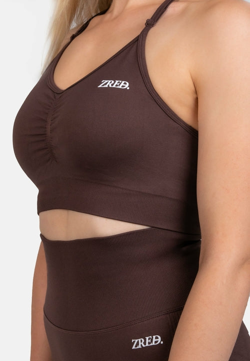 W&H Atelier Espresso Seamless Sports Bra