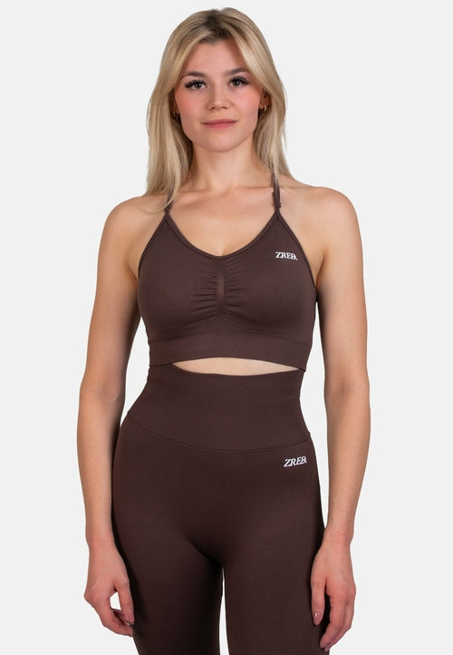 W&H Atelier Espresso Seamless Sports Bra