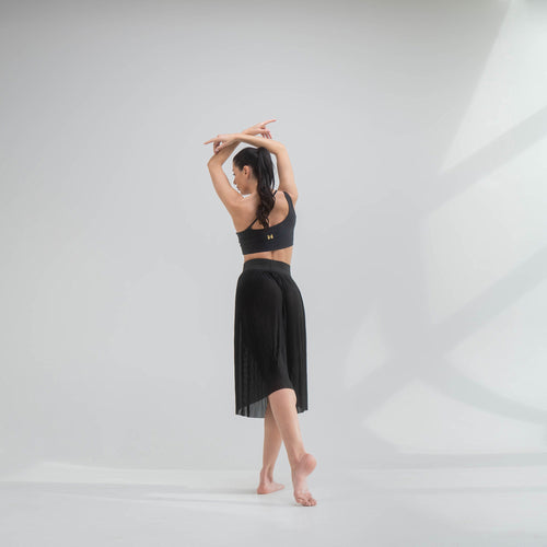 W&H Atelier Black Pleated Mesh Skirt